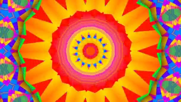 Mandala Kaleydoskop Psikedelik Seyahat Geleneksel Bilinç Meditasyonu Tüneli Modeli Görüntü — Stok video
