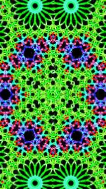 Mandala 3D Kaleydoskop Psikedelik Seyahat Geleneksel Bilinç Meditasyonu Tüneli Modeli Görüntü Rahatlatıcı Etnik Renkli Şablon