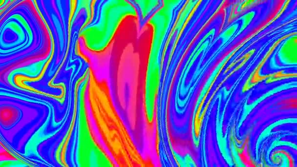 色彩斑斓的抽象的背景 迷幻形态的液体和气泡 油墨过渡 智能手机壁纸或主题 简约和时尚的背景 与油漆的化学反应 — 图库视频影像