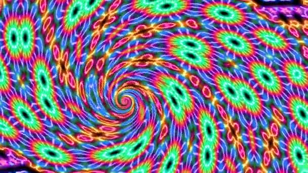 Beeldmateriaal Stop Beweging Animatie Grafische Illustratie Mandala Achtergrond Geometrische Caleidoscoop — Stockvideo