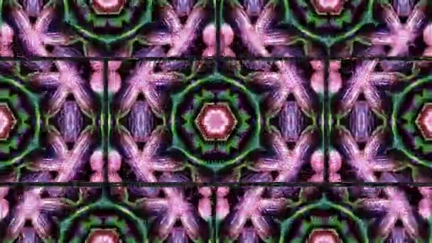 第三目喉チャクラ民族神聖な幾何学万華鏡無限の3DパターンシームレスVjループのための精神的な瞑想サイケデリック物質トリッピートランス旅行 — ストック動画