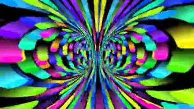 Üç boyutlu kaleydoskop mandala görsel enerji çakra fütüristik görsel vj dikişsiz döngü ile üçüncü gözünü açmak için psikedelik trans sanatının soyut arka planı