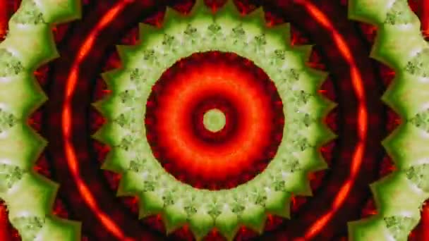 Boyutlu Kaleydoskop Mandala Görsel Enerji Çakra Fütüristik Görsel Dikişsiz Döngü — Stok video