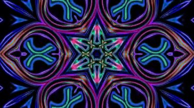 Soyut kaleydoskop arkaplanı. Güzel çok renkli kaleydoskop dokusu. Eşsiz kaleydoskop tasarımı.