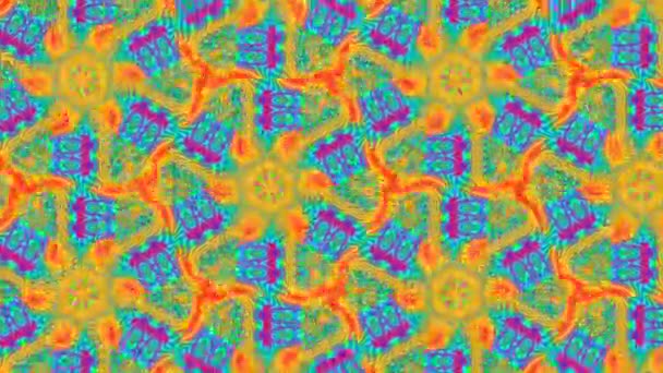 Abstraktní Kaleidoskop Pozadí Krásná Vícebarevná Textura Kaleidoskopu Unikátní Kaleidoskop Design — Stock video