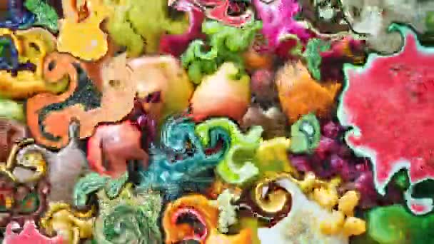 Abstraktní Kaleidoskop Pozadí Krásná Vícebarevná Textura Kaleidoskopu Unikátní Kaleidoskop Design — Stock video