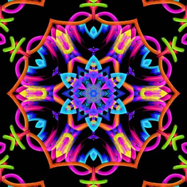 Soyut kaleydoskop arkaplanı. Güzel çok renkli kaleydoskop dokusu. Eşsiz kaleydoskop tasarımı.