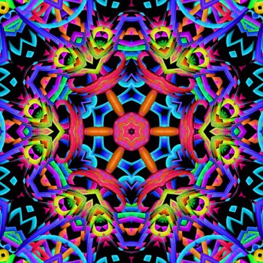 Soyut kaleydoskop arkaplanı. Güzel çok renkli kaleydoskop dokusu. Eşsiz kaleydoskop tasarımı.