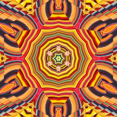 Soyut kaleydoskop arkaplanı. Güzel çok renkli kaleydoskop dokusu. Eşsiz kaleydoskop tasarımı.