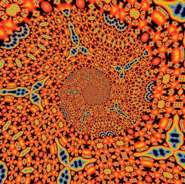 Soyut kaleydoskop arkaplanı. Güzel çok renkli kaleydoskop dokusu. Eşsiz kaleydoskop tasarımı.