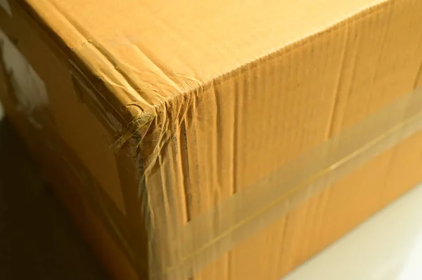 Embalaje Caja Marrón Para Envío Con Textura Papel — Foto de Stock
