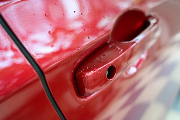 Дверна Ручка Червоного Автомобіля Транспортна Промисловість — стокове фото