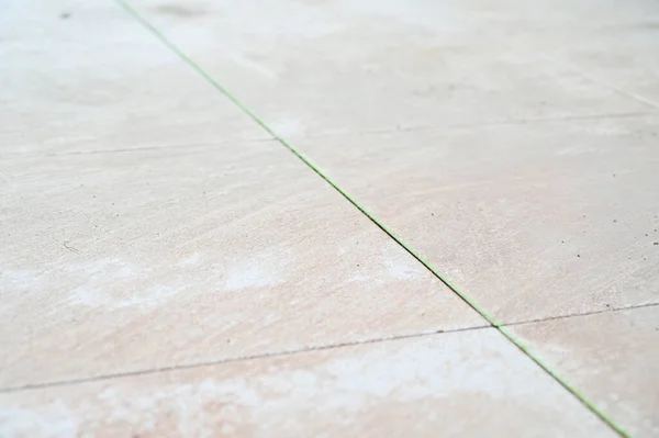 Piastrelle Bianche Pavimenti Cemento Edilizia — Foto Stock