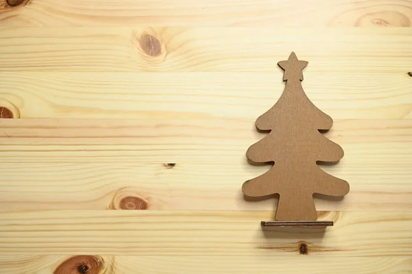 Árbol Navidad Madera Mesa Diseño Celebración — Foto de Stock
