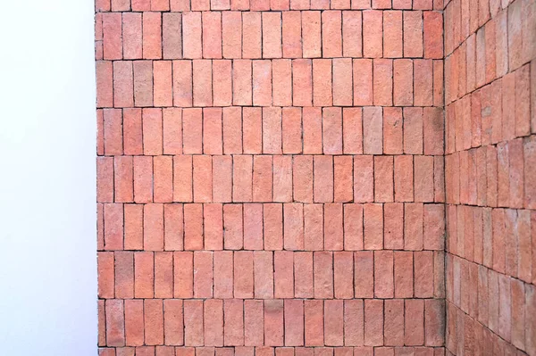 Brown Brick Wall Cement Floor Construction Industry — Zdjęcie stockowe