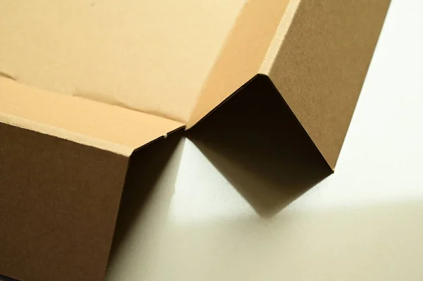 Kahverengi Karton Kutu Desenli Arkaplan — Stok fotoğraf