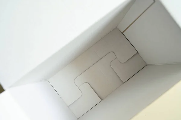 Embalaje Caja Blanca Con Textura Papel — Foto de Stock