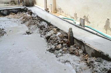 Beton döşemeli arka plan, inşaat endüstrisi