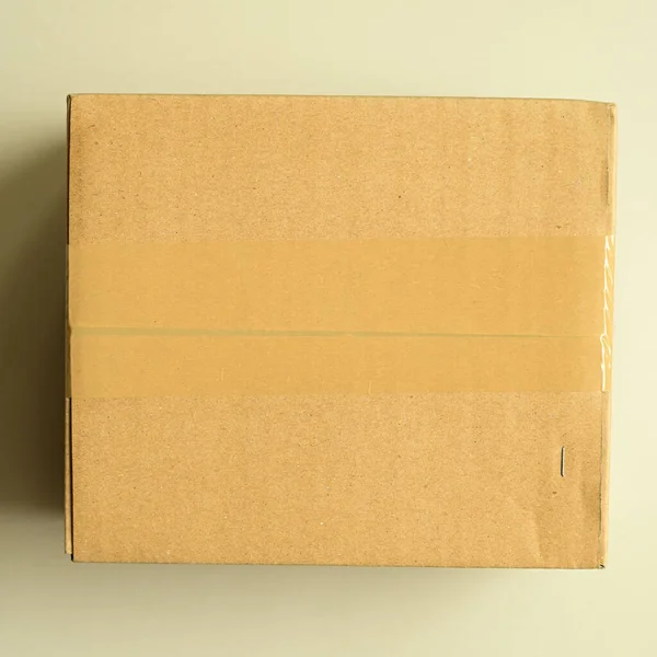 Emballage Boîte Marron Pour Expédition Papier Texturé — Photo