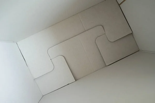 Embalaje Caja Blanca Con Textura Papel —  Fotos de Stock