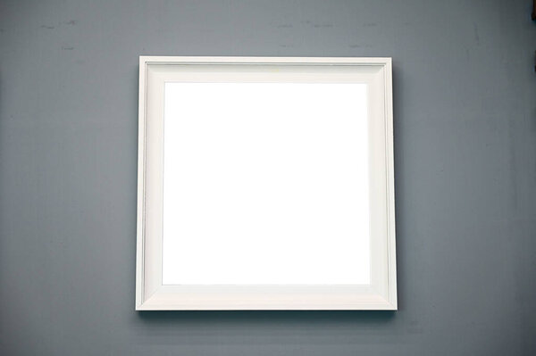 Picture frame on gray wall for interior design