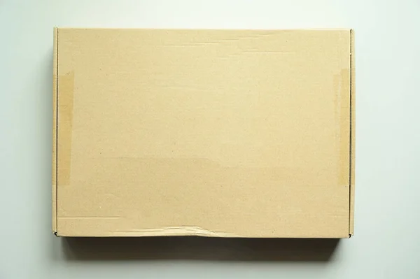 Hnědá Krabička Balení Pro Přepravu Papír Texturované — Stock fotografie