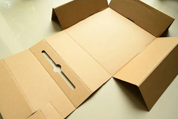 Hnědý Papírový Box Texturované Pozadí — Stock fotografie