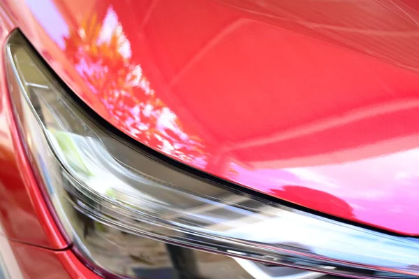 Фары Красных Автомобилей Транспортная Промышленность — стоковое фото