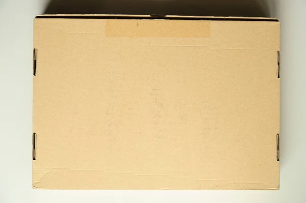 Hnědá Krabička Balení Pro Přepravu Papír Texturované — Stock fotografie