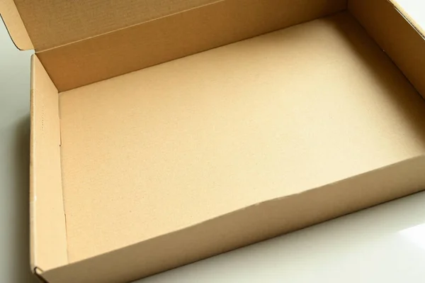Embalagem Caixa Papel Marrom Para Design — Fotografia de Stock