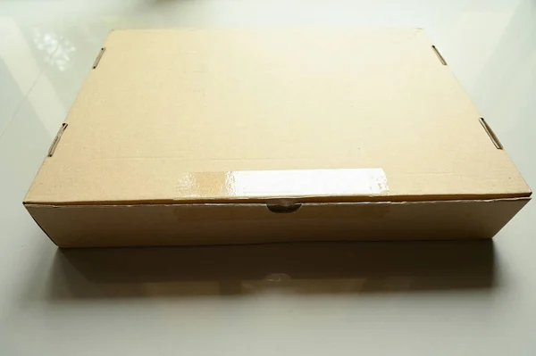 Bruine Doos Verpakking Voor Verzending Papier Getextureerd — Stockfoto