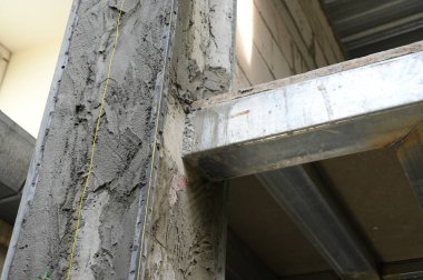 construction site industry with cement pole, interior design