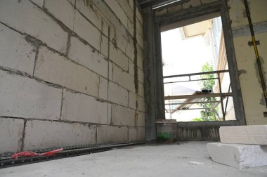 interior construction build industry and cement wall