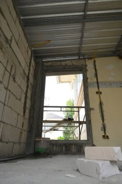 interior construction build industry and cement wall
