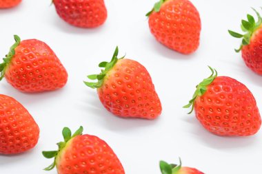beautiful fresh red strawberry isolated on white background