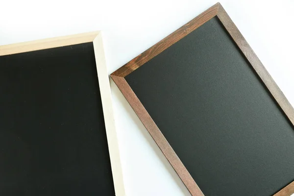 Blank Clean New Chalkboard Wooden Frame Isolated White Background Blackboard — Foto Stock