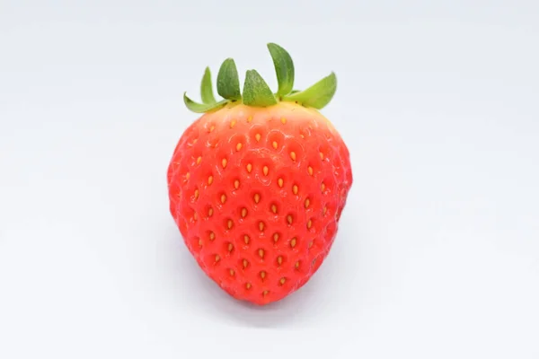 Beautiful Fresh Red Strawberry Isolated White Background — Stockfoto