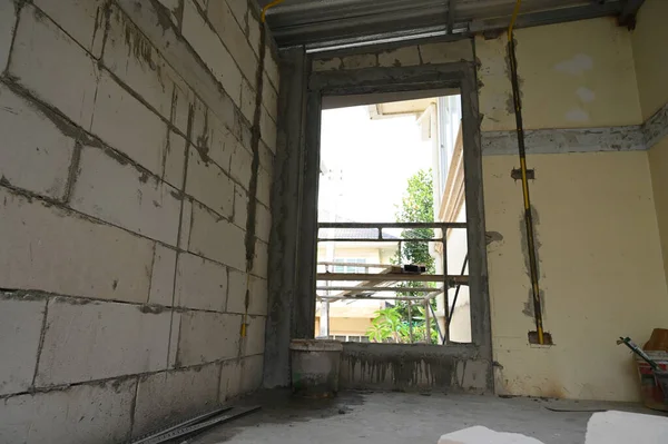 Interior Construction Build Industry Cement Wall — Stok fotoğraf