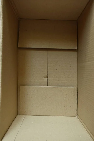 Brown Post Box Packaging Put Wood Floor Shipping Paper Texture — Zdjęcie stockowe