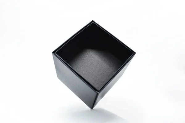 白底黑纸盒 包装业 — 图库照片