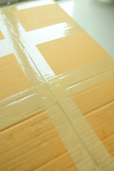 Brown Box Packaging Shipping Paper Texture — Fotografia de Stock