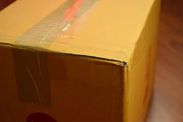 Brown Box Packaging Shipping Paper Texture — Fotografia de Stock