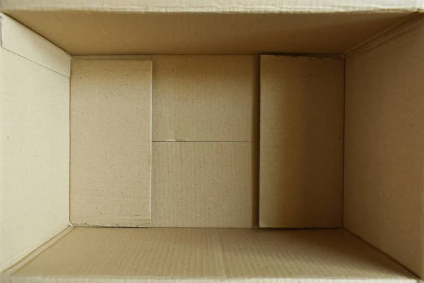 Brown Post Box Packaging Put Wood Floor Shipping Paper Texture — Fotografia de Stock