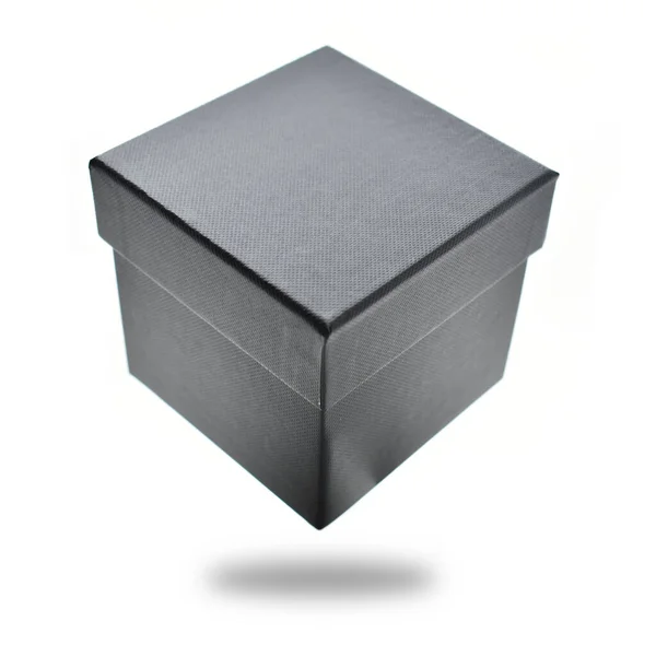 Black Paper Box White Background Packaging Industry — Foto Stock