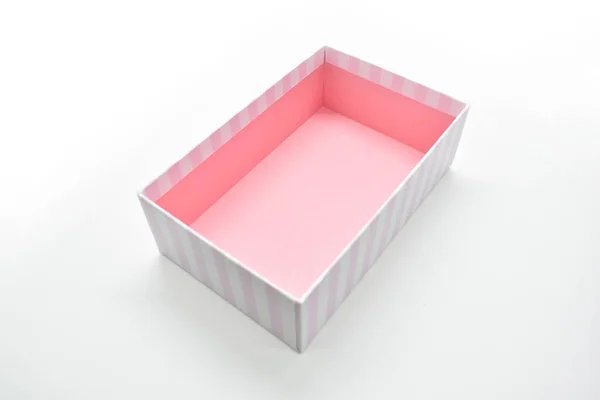 Open Beautiful Pink Box White Background Package Design — Foto Stock