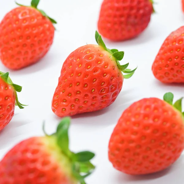 Beautiful Fresh Red Strawberry Isolated White Background — Stock Photo, Image