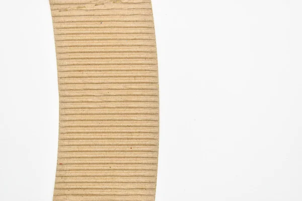 Closeup Brown Paper Cardboard Texture White Background — Stock Fotó