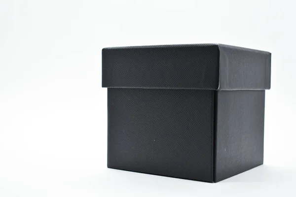 Black Paper Box White Background Packaging Industry — Foto de Stock