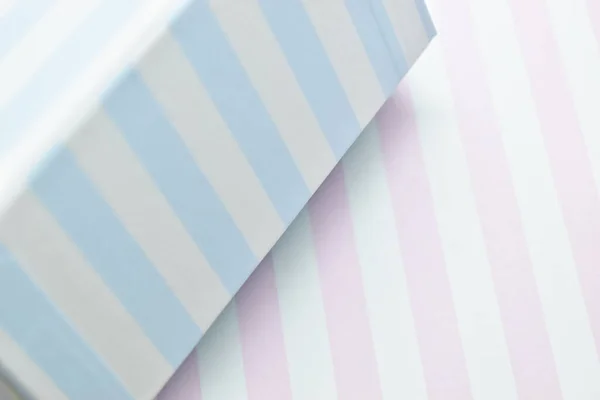 Closeup Stripe Pink Blue Paper Box Package Design — Foto de Stock