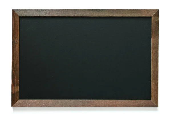 Blank Saubere Neue Kreidetafel Holzrahmen Isoliert Auf Weißem Hintergrund Tafel — Stockfoto